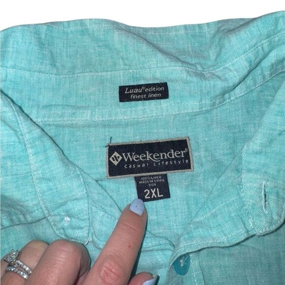 Weekender Men's Martinique Linen Shirt - Long Sleeve 100% Linen Size 2XL - Picture 6 of 8